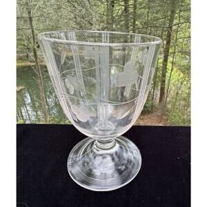Crystal Etched Clear Vase Or Glass Egg Cup For Large Duck Goose Egg -4/19